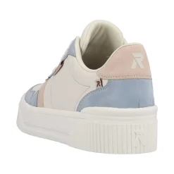 Rieker Colorful Styles-Women'S Sneaker Low Vanilla-White Light-Blue