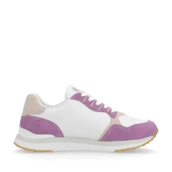 Rieker Colorful Styles-Women'S Sneaker Low Lilac Pearl-White