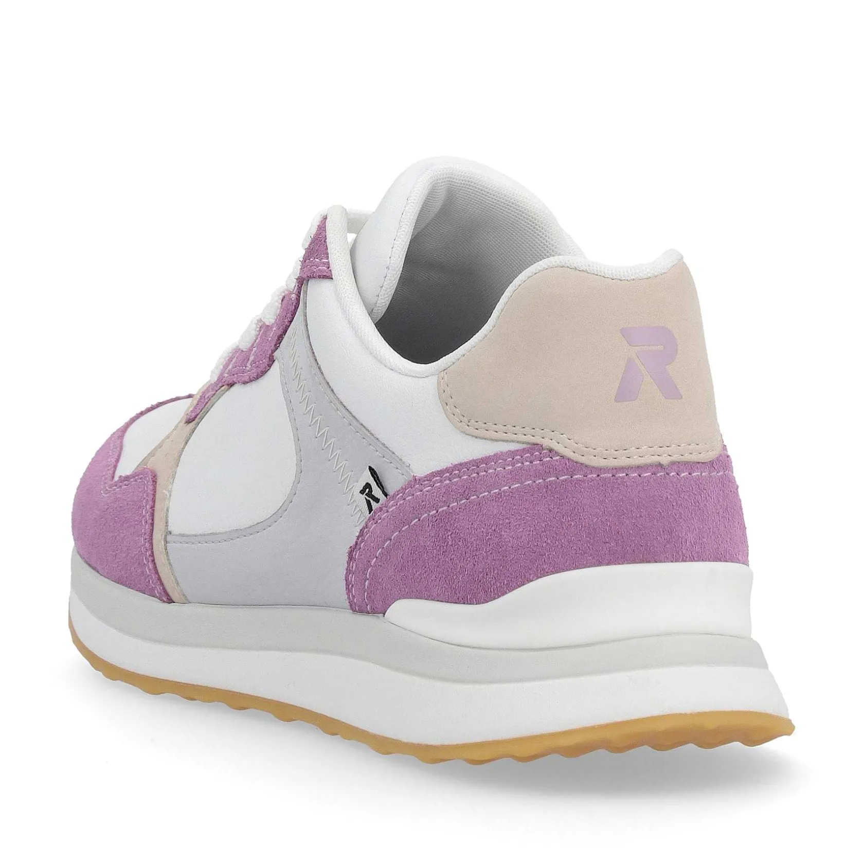 Rieker Colorful Styles-Women'S Sneaker Low Lilac Pearl-White