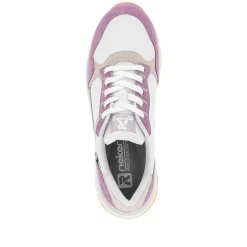 Rieker Colorful Styles-Women'S Sneaker Low Lilac Pearl-White
