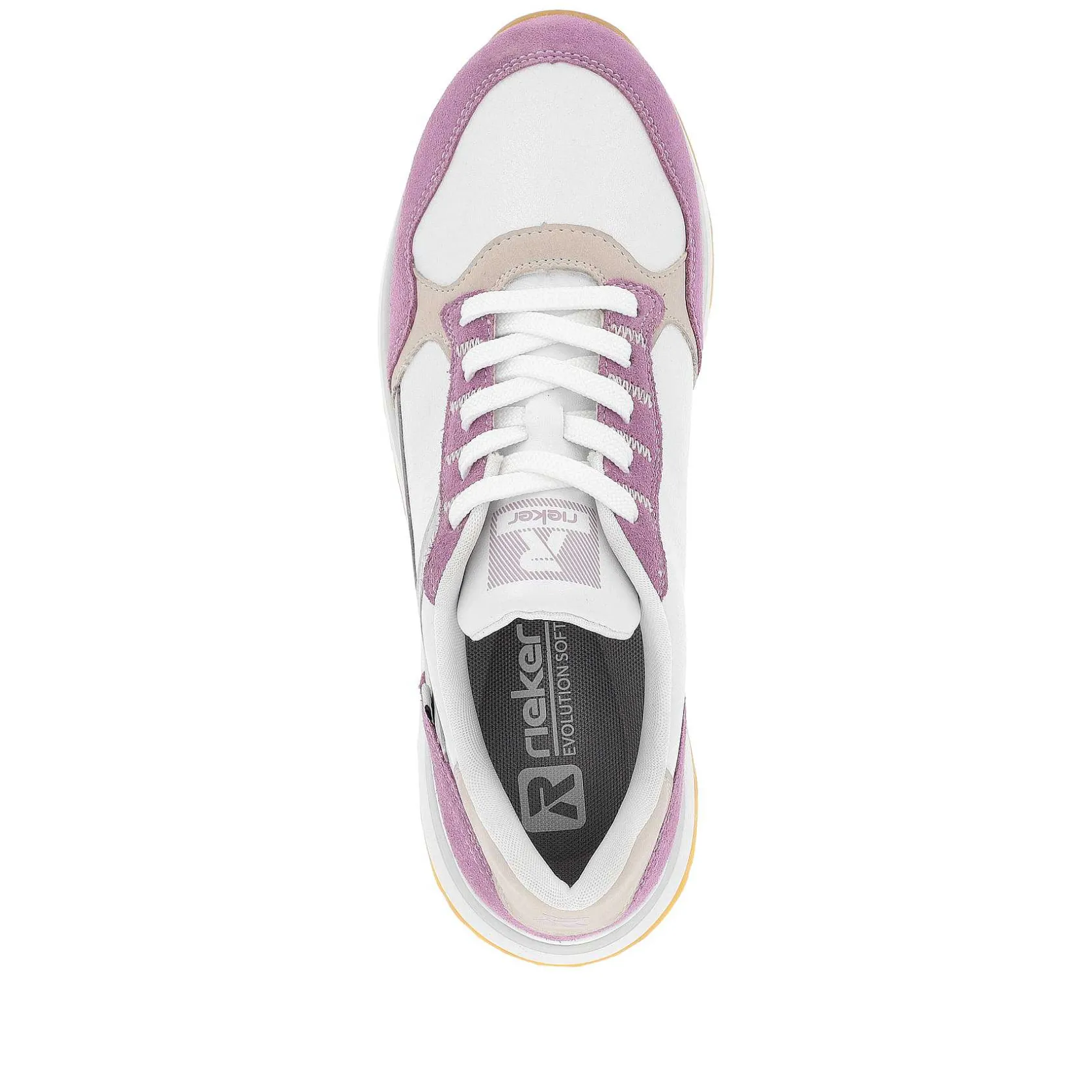 Rieker Colorful Styles-Women'S Sneaker Low Lilac Pearl-White