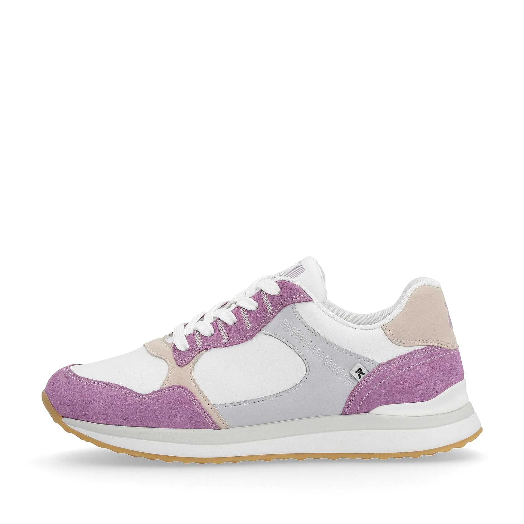 Rieker Colorful Styles-Women'S Sneaker Low Lilac Pearl-White
