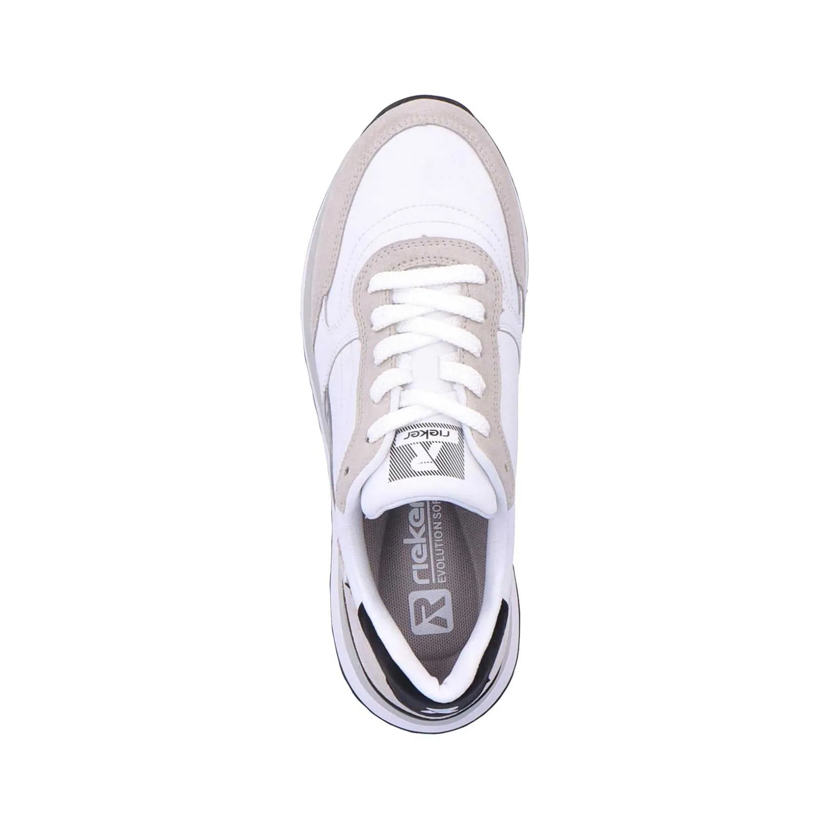 Rieker Sneakers-Women'S Sneaker Low Swan-White Arctic-Grey Zebra
