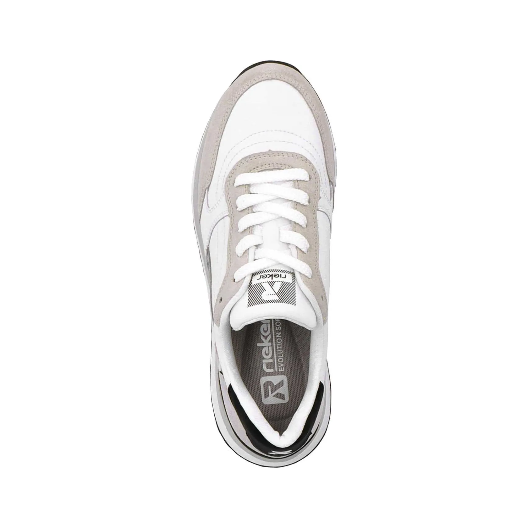Rieker Sneakers-Women'S Sneaker Low Swan-White Arctic-Grey Zebra