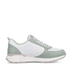 Rieker Colorful Styles-Women'S Sneaker Low Mint-Green Swan-White