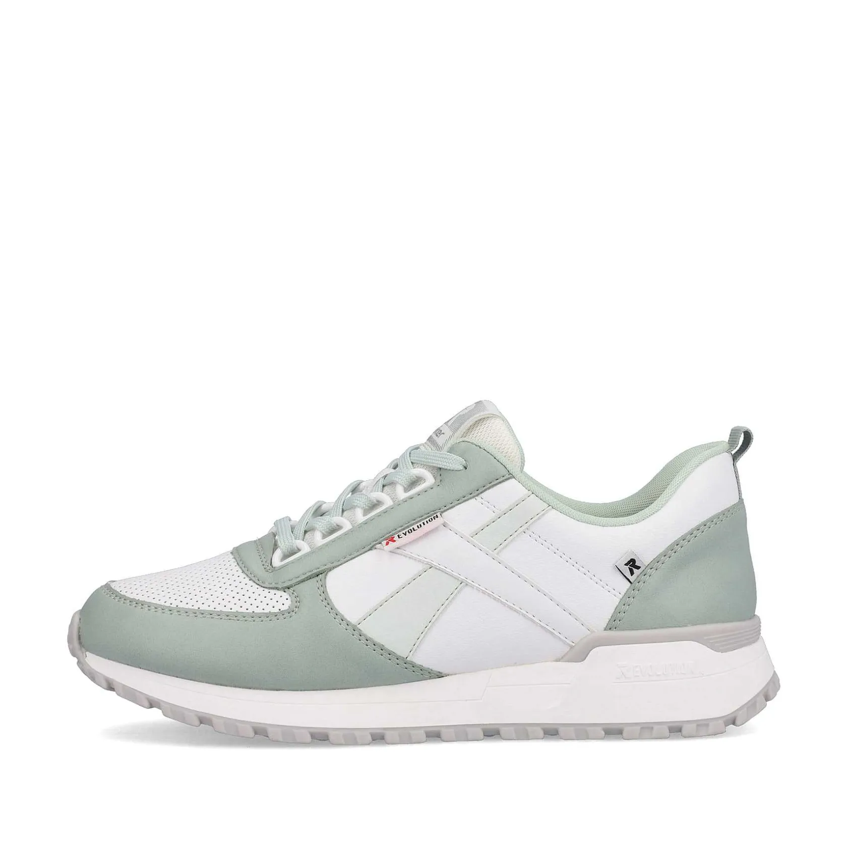 Rieker Colorful Styles-Women'S Sneaker Low Mint-Green Swan-White