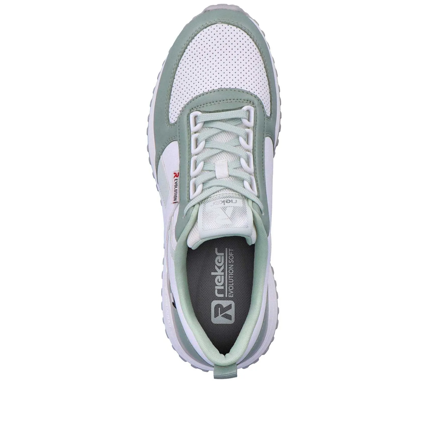 Rieker Colorful Styles-Women'S Sneaker Low Mint-Green Swan-White