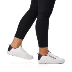 Rieker Sneakers-Women'S Sneaker Low Snow-White True-Red