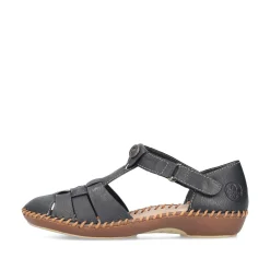 Rieker Sandals & Sandals-Women'S Strappy Sandals Midnight Black