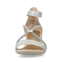 Rieker Heeled Shoes-Women'S Strappy Sandals Silver Metallic