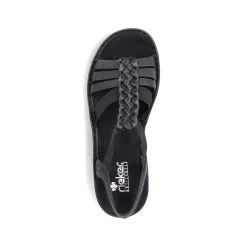 Rieker Sandals & Sandals-Women'S Strappy Sandals Asphalt Black
