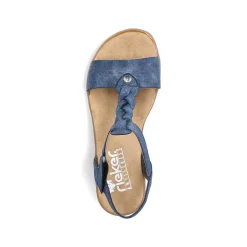 Rieker Heeled Shoes-Women'S Strappy Sandals Pacific Blue