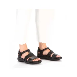 Rieker Sandals & Sandals-Women'S Strappy Sandals Glossy Black