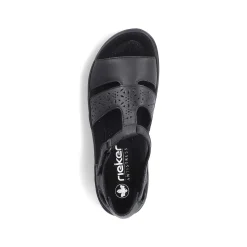 Rieker Sandals & Sandals-Women'S Strappy Sandals Glossy Black