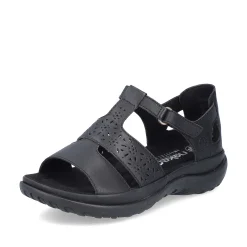 Rieker Sandals & Sandals-Women'S Strappy Sandals Glossy Black