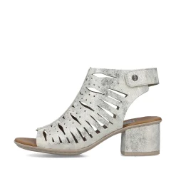 Rieker Heeled Shoes-Women'S Strappy Sandals Silver Metallic