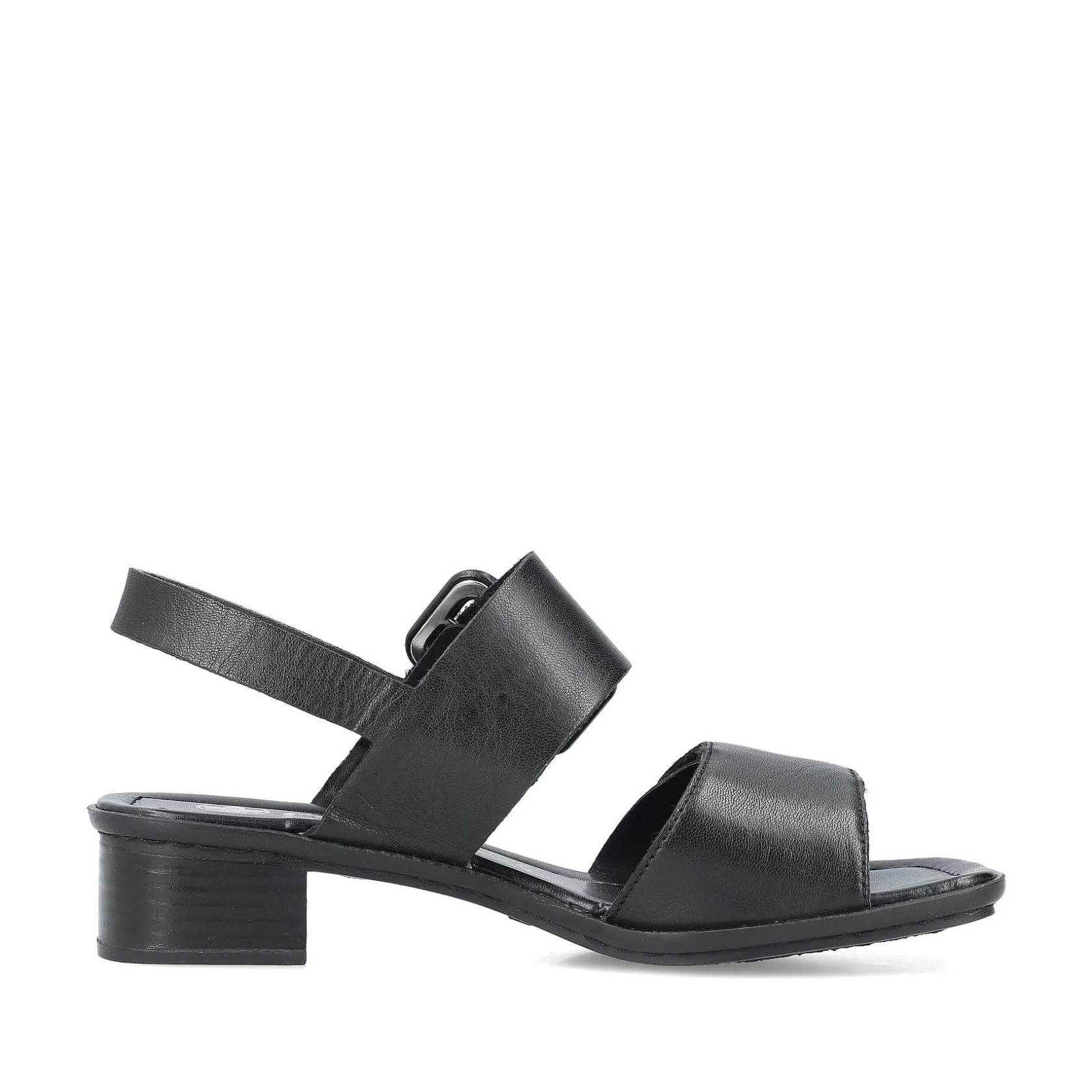 Rieker Summer Shoes-Women'S Strappy Sandals Glossy Black