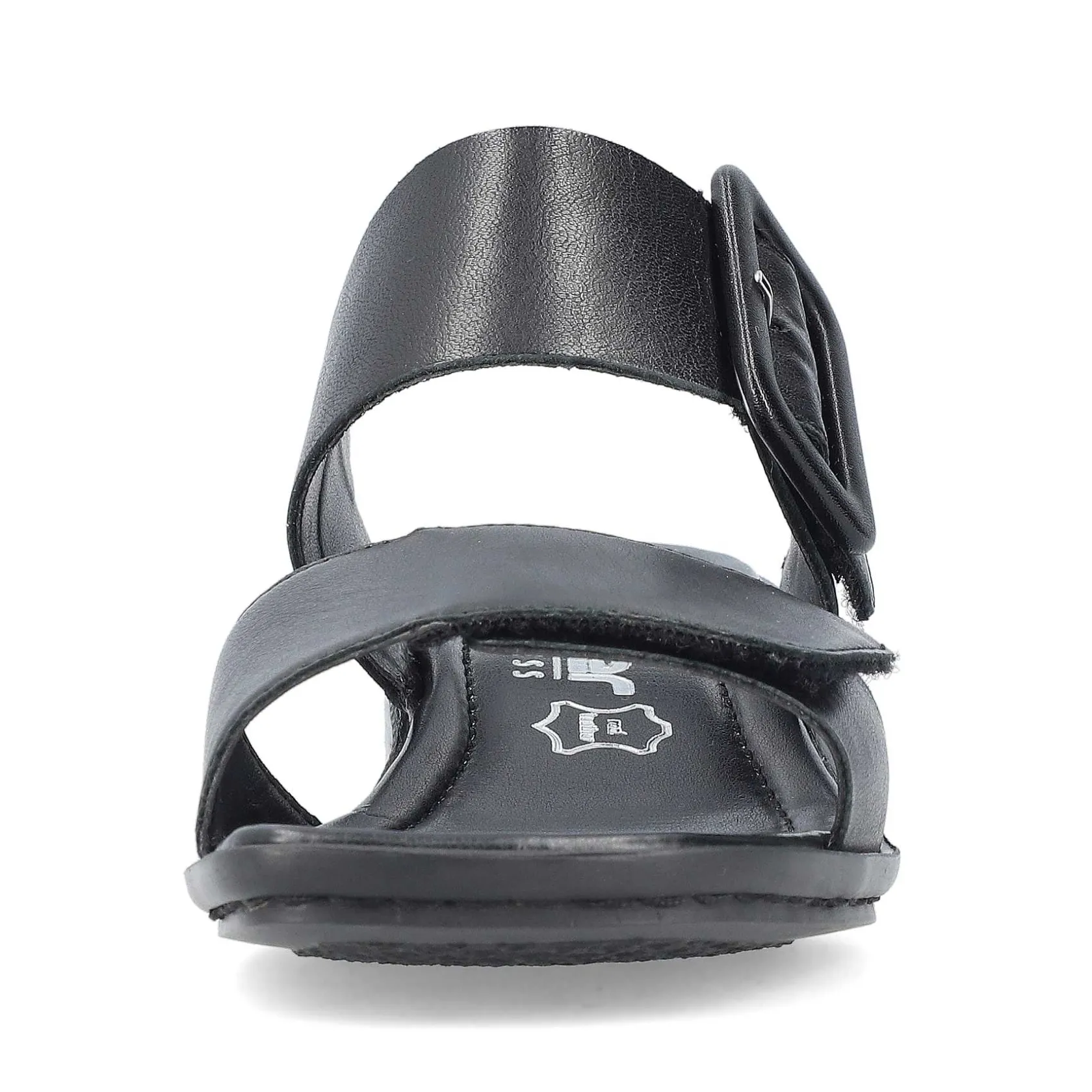 Rieker Summer Shoes-Women'S Strappy Sandals Glossy Black