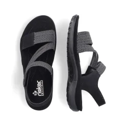 Rieker Vegan-Women'S Strappy Sandals Asphalt Black