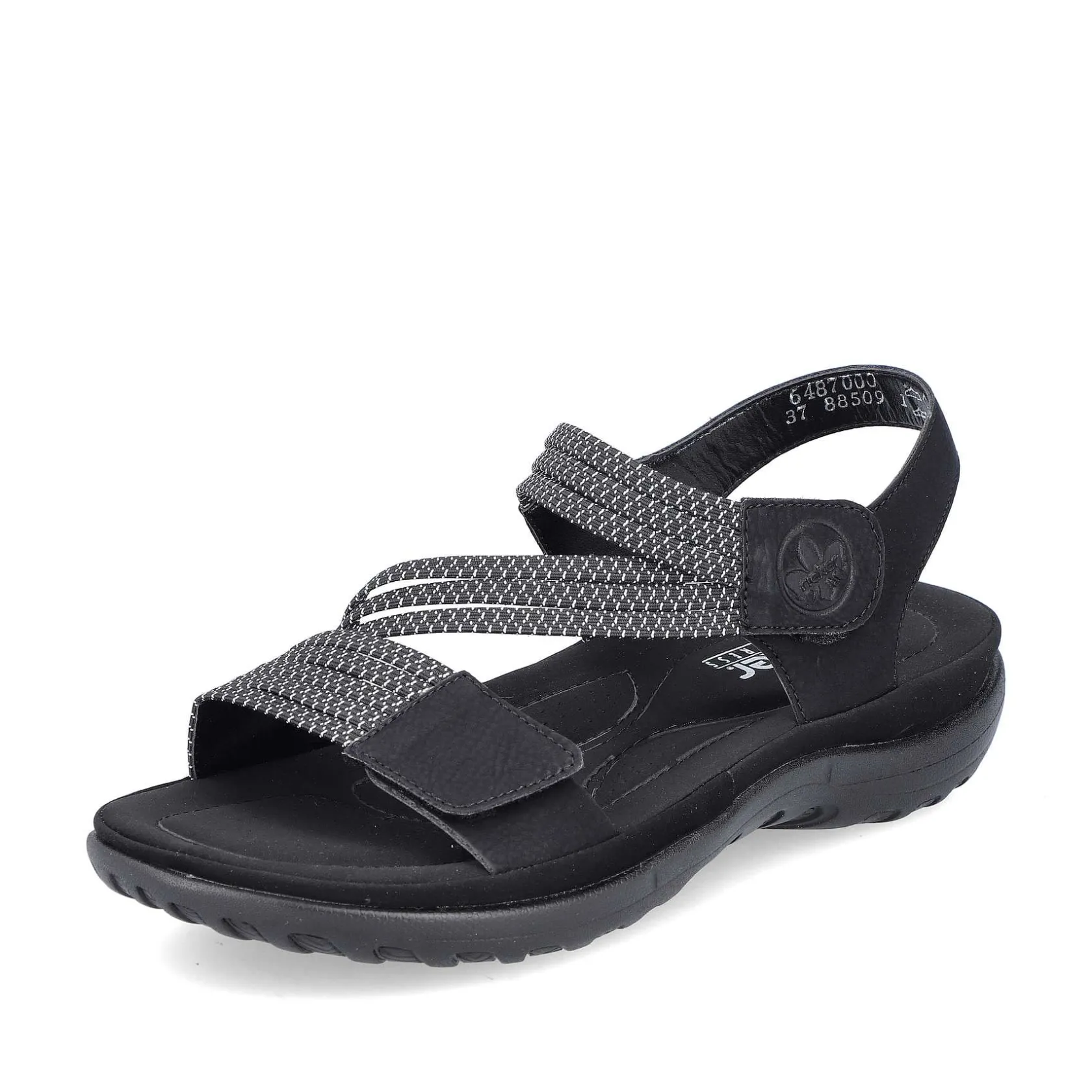 Rieker Vegan-Women'S Strappy Sandals Asphalt Black