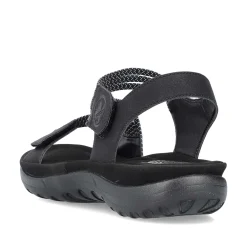 Rieker Vegan-Women'S Strappy Sandals Asphalt Black