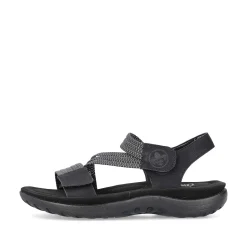 Rieker Vegan-Women'S Strappy Sandals Asphalt Black