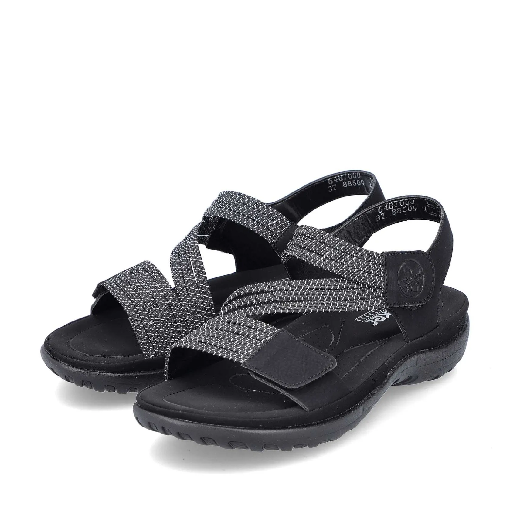 Rieker Vegan-Women'S Strappy Sandals Asphalt Black