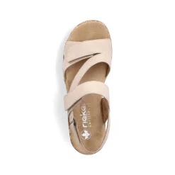 Rieker Summer Shoes-Women'S Strappy Sandals Light Beige