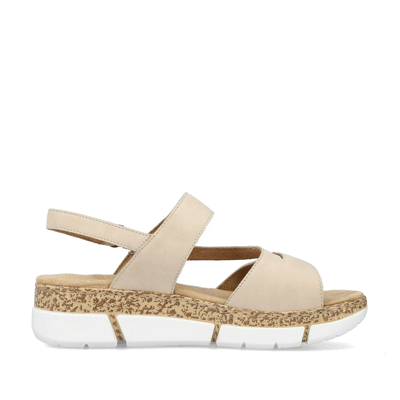 Rieker Summer Shoes-Women'S Strappy Sandals Light Beige