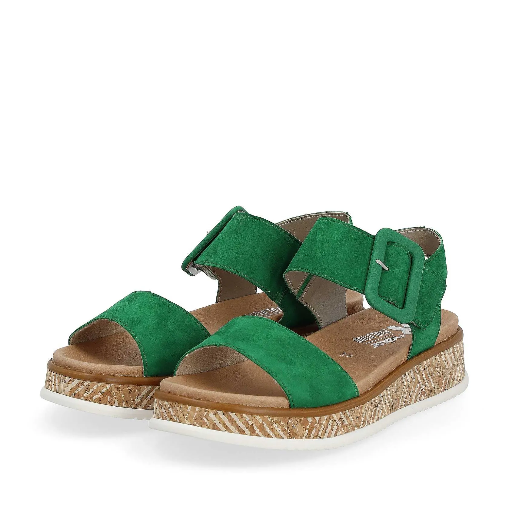 Rieker Colorful Styles-Women'S Strappy Sandals Emerald Green