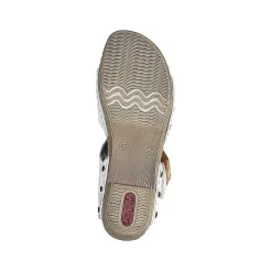 Rieker Heeled Shoes-Women'S Strappy Sandals Pearl White