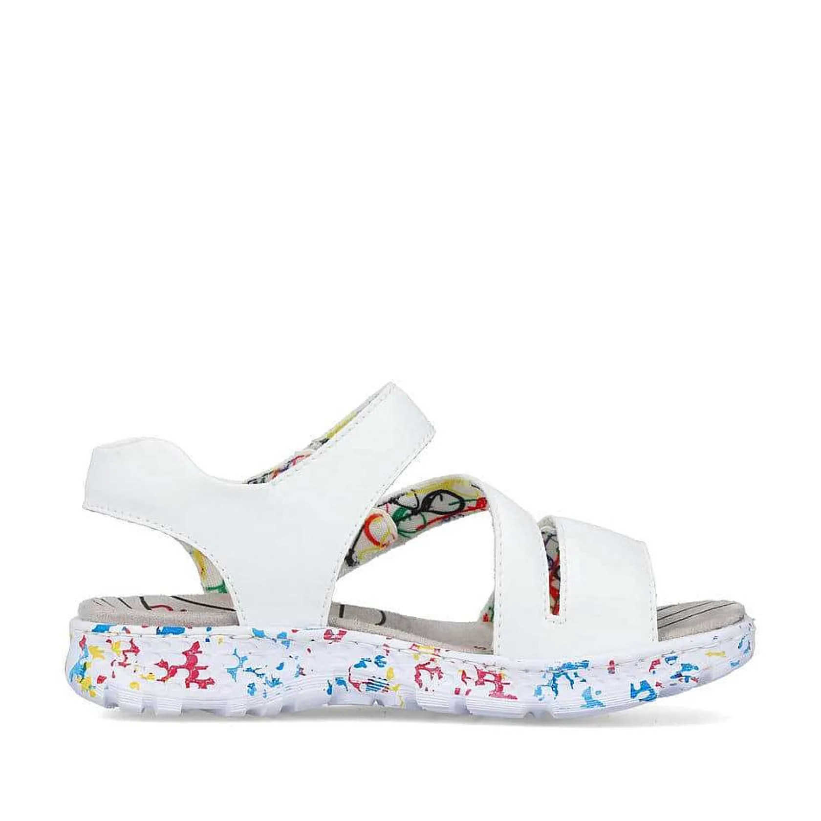 Rieker Colorful Styles-Women'S Strappy Sandals Lily White