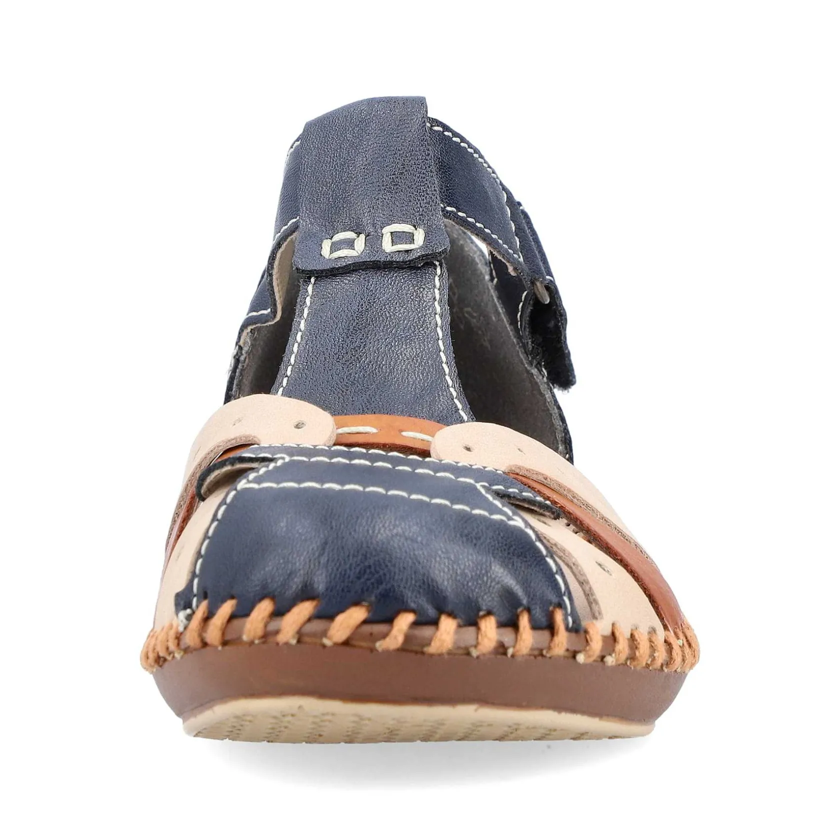 Rieker Sandals & Sandals-Women'S Strappy Sandals Navy Blue-Beige