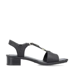 Rieker Heeled Shoes-Women'S Strappy Sandals Asphalt Black
