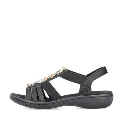 Rieker Sandals & Sandals-Women'S Strappy Sandals Asphalt Black