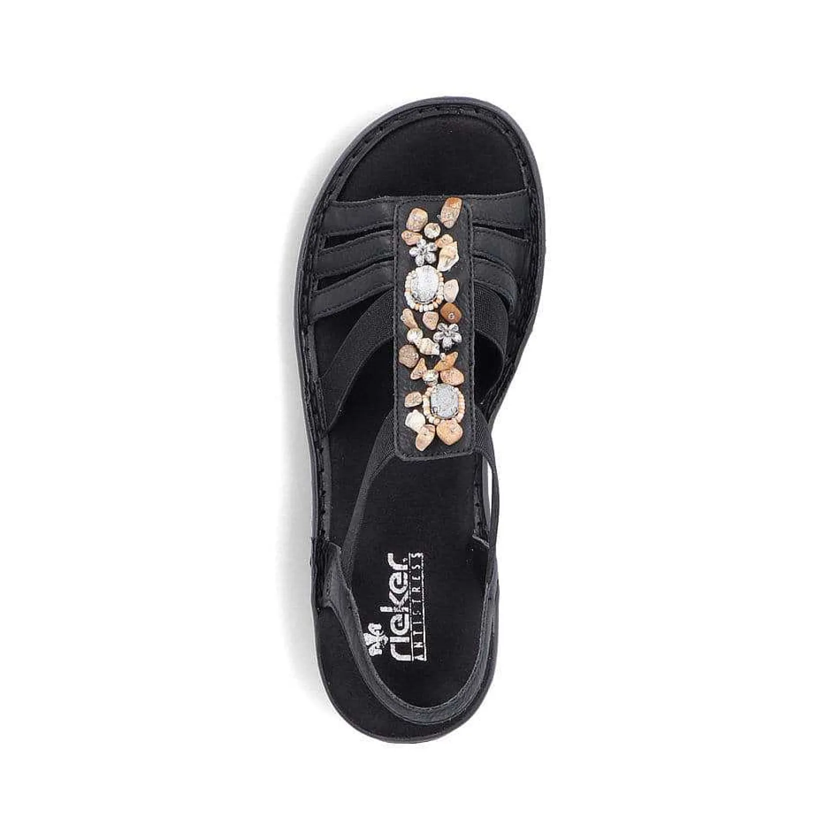 Rieker Sandals & Sandals-Women'S Strappy Sandals Asphalt Black