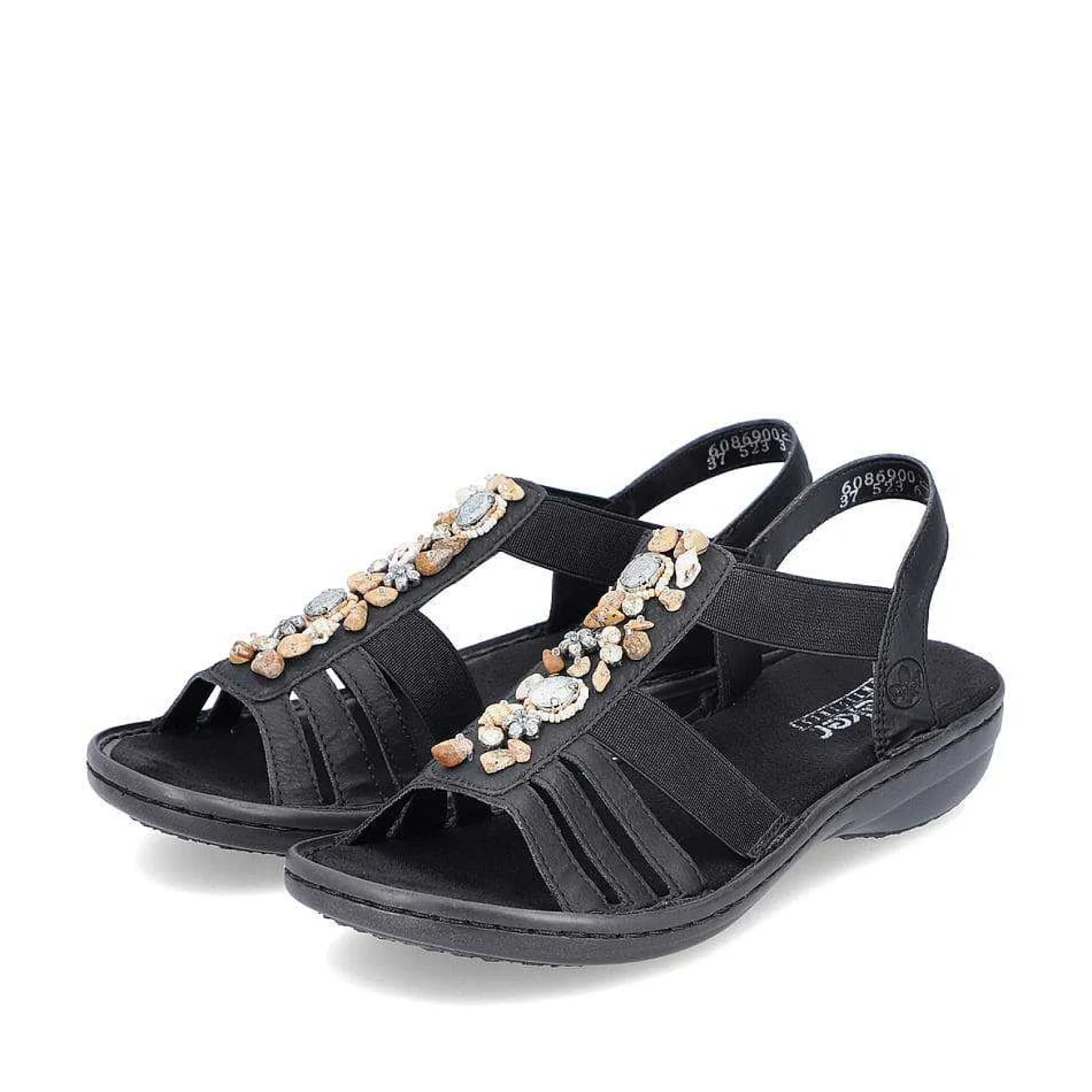 Rieker Sandals & Sandals-Women'S Strappy Sandals Asphalt Black