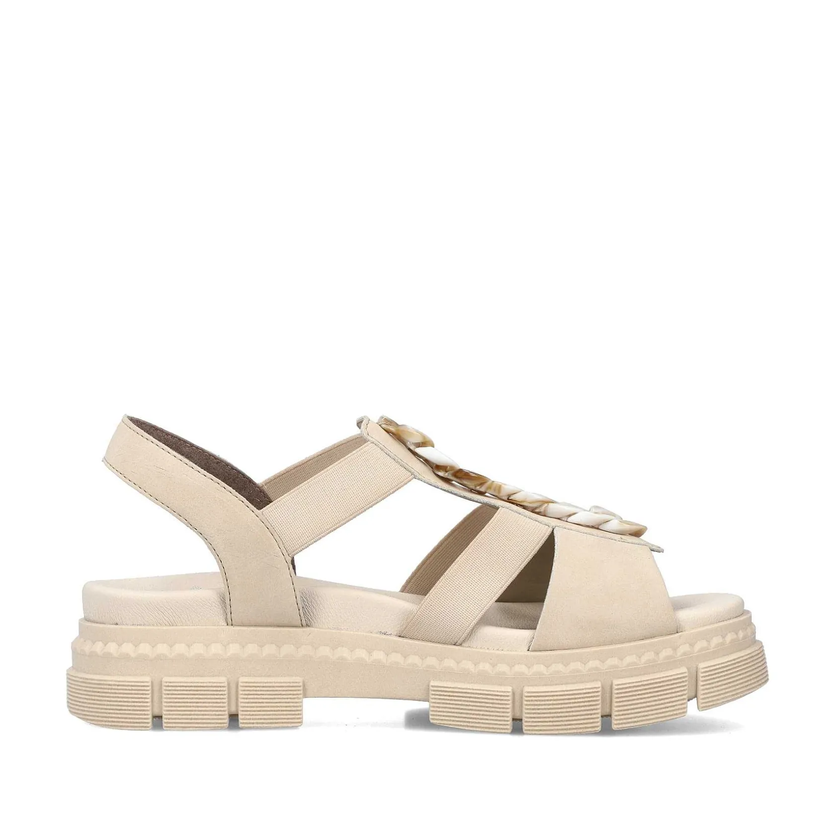 Rieker Vegan-Women'S Strappy Sandals Light Beige