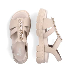 Rieker Vegan-Women'S Strappy Sandals Light Beige