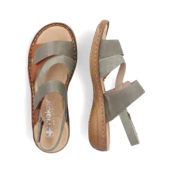 Rieker Sandals & Sandals-Women'S Strappy Sandals Green Grey