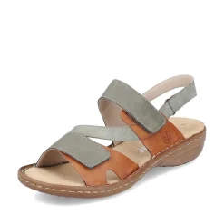 Rieker Sandals & Sandals-Women'S Strappy Sandals Green Grey