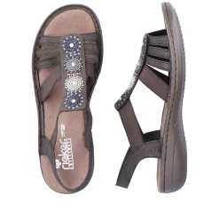 Rieker Sandals & Sandals-Women'S Strappy Sandals Black Gray