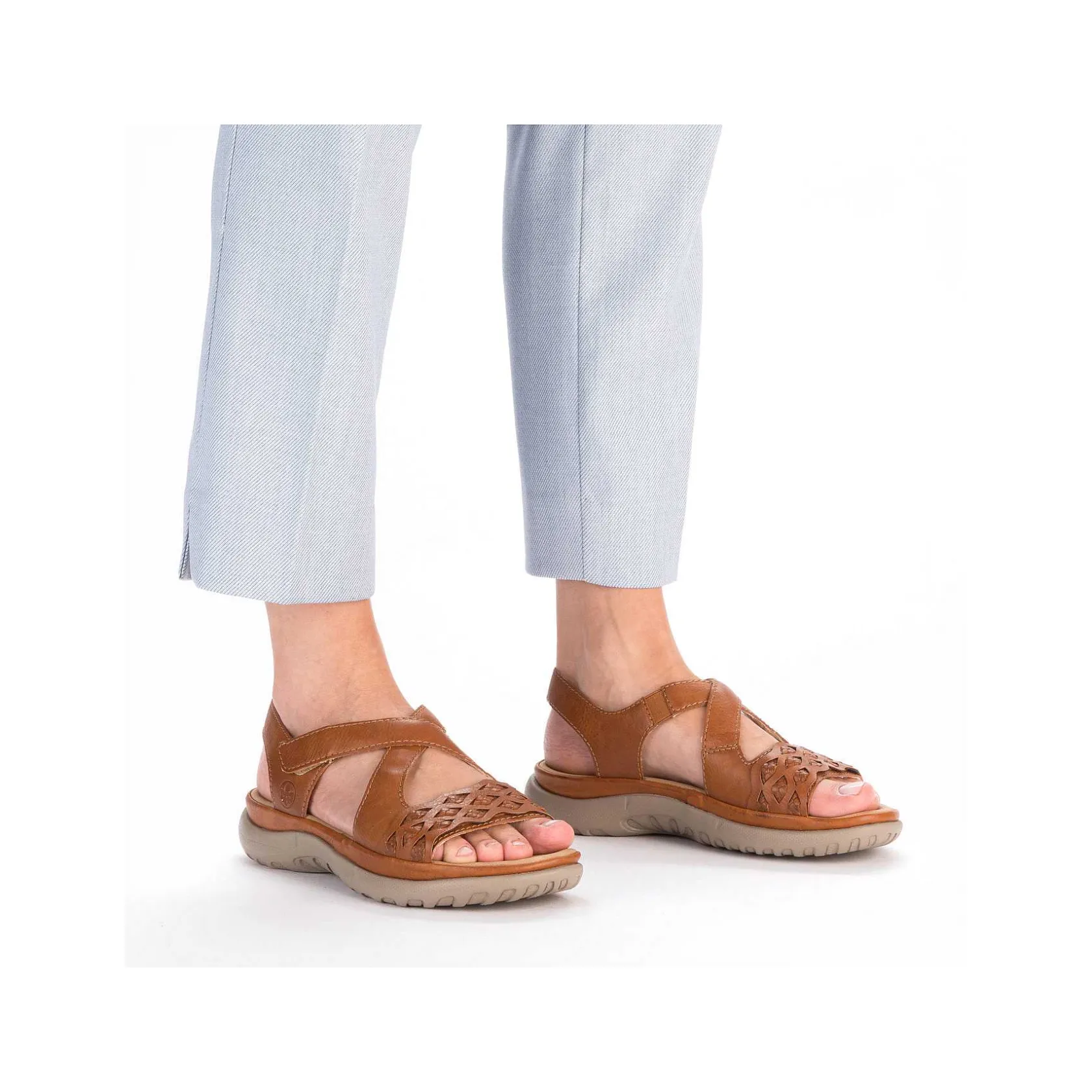 Rieker Sandals & Sandals-Women'S Strappy Sandals, Nut Brown