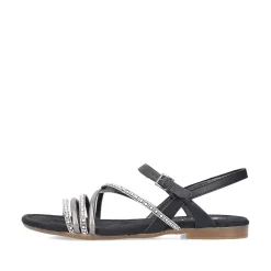 Rieker Summer Shoes-Women'S Strappy Sandals Jet Black