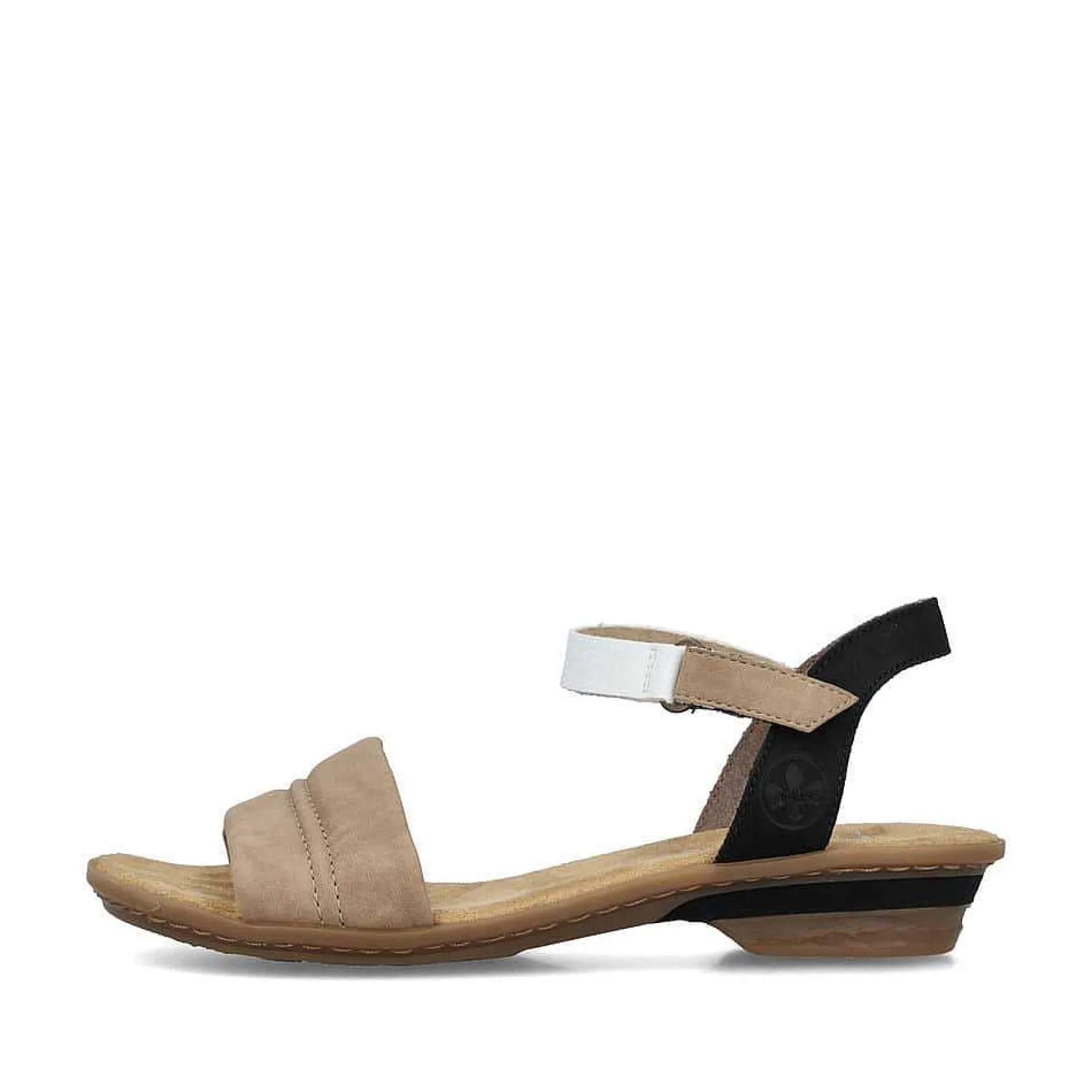 Rieker Heeled Shoes-Women'S Strappy Sandals Sand Beige-Black