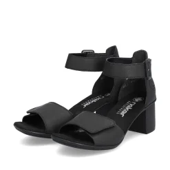 Rieker Heeled Shoes-Women'S Strappy Sandals Jet Black