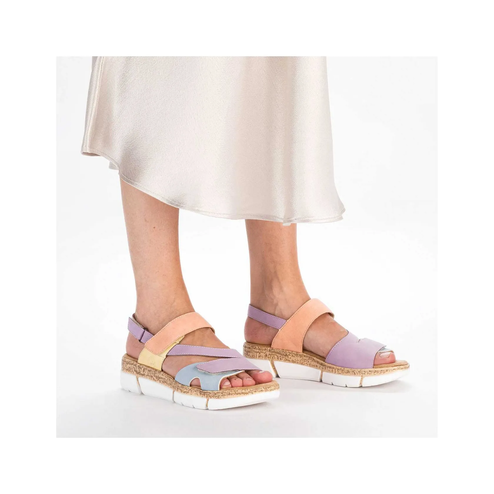 Rieker Colorful Styles-Women'S Strappy Sandals In Pastel Colors