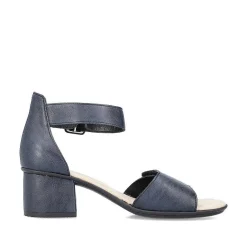 Rieker Heeled Shoes-Women'S Strappy Sandals Navy Blue