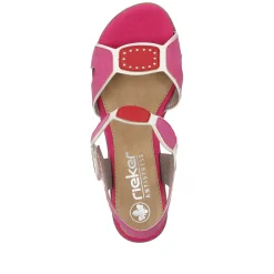 Rieker Heeled Shoes-Women'S Strappy Sandals Pink