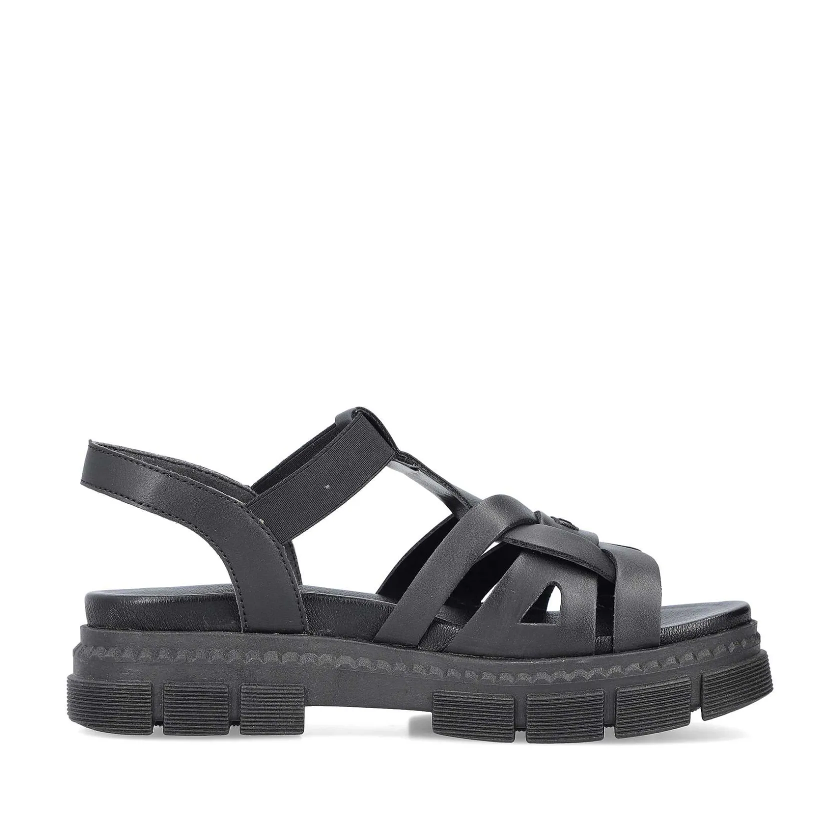 Rieker Vegan-Women'S Strappy Sandals Asphalt Black